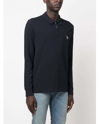 Pull à col polo bleu marine PS Paul Smith