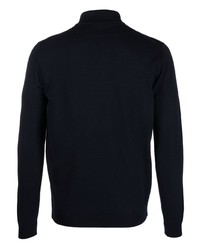 Pull à col polo bleu marine Nuur