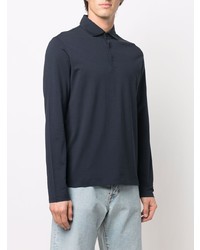 Pull à col polo bleu marine Malo