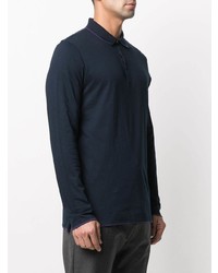 Pull à col polo bleu marine BOSS