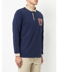 Pull à col polo bleu marine Kent & Curwen