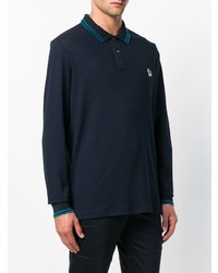 Pull à col polo bleu marine Ps By Paul Smith