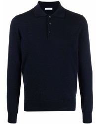 Pull à col polo bleu marine Malo