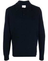 Pull à col polo bleu marine Norse Projects
