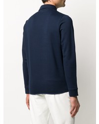 Pull à col polo bleu marine Anglozine