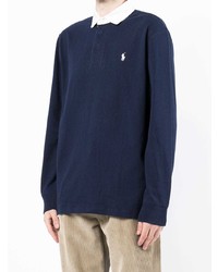 Pull à col polo bleu marine Polo Ralph Lauren