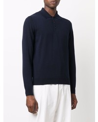 Pull à col polo bleu marine Malo