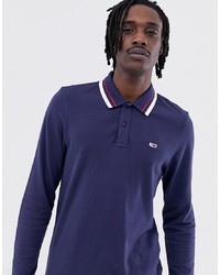 Pull à col polo bleu marine Tommy Jeans