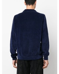 Pull à col polo bleu marine Les Tien