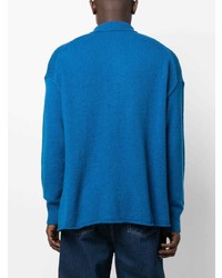 Pull à col polo bleu COMMAS