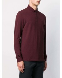 Pull à col polo bordeaux BOSS HUGO BOSS