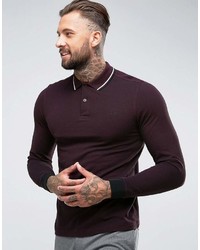 Pull à col polo bordeaux Fred Perry