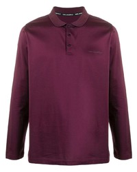 Pull à col polo bordeaux Karl Lagerfeld