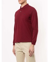 Pull à col polo bordeaux Kent & Curwen