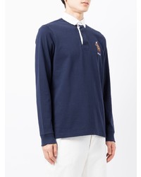 Pull à col polo brodé bleu marine Polo Ralph Lauren