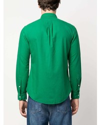 Pull à col polo brodé vert Polo Ralph Lauren