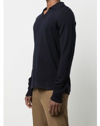 Pull à col polo en laine bleu marine Officine Generale