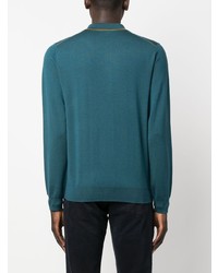 Pull à col polo en laine bleu marine PS Paul Smith