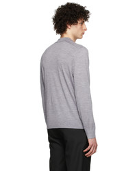 Pull à col polo en laine gris Theory