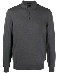 Pull à col polo gris foncé BOSS