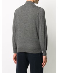 Pull à col polo gris foncé Brunello Cucinelli