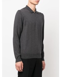 Pull à col polo gris foncé Corneliani