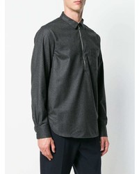 Pull à col polo gris foncé Officine Generale