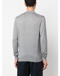 Pull à col polo gris Corneliani