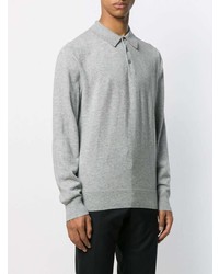 Pull à col polo gris Filippa K