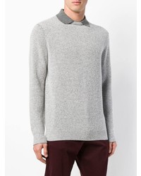 Pull à col polo gris Ermenegildo Zegna