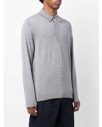 Pull à col polo gris Paul Smith