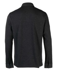 Pull à col polo imprimé gris foncé Vince