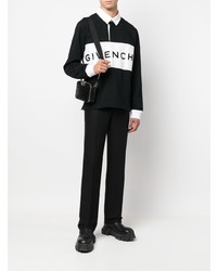 Pull à col polo imprimé noir et blanc Givenchy