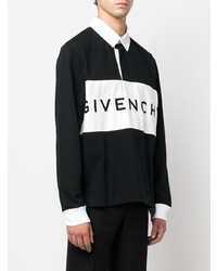 Pull à col polo imprimé noir et blanc Givenchy