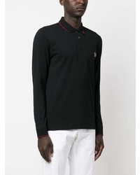 Pull à col polo imprimé noir PS Paul Smith