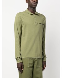 Pull à col polo imprimé olive Karl Lagerfeld