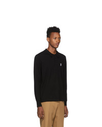 Pull à col polo noir Burberry