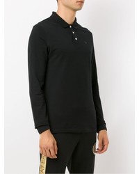 Pull à col polo noir Emporio Armani