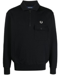 Pull à col polo noir Fred Perry