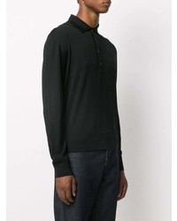 Pull à col polo noir Tom Ford