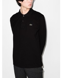 Pull à col polo noir Lacoste