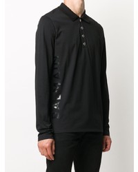 Pull à col polo noir Balmain