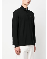 Pull à col polo noir Zegna