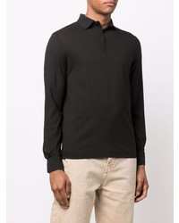 Pull à col polo noir Kired