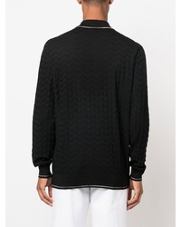 Pull à col polo noir Missoni