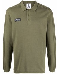 Pull à col polo olive adidas