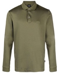 Pull à col polo olive BOSS