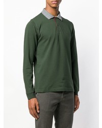 Pull à col polo olive Sun 68