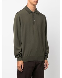Pull à col polo olive D4.0