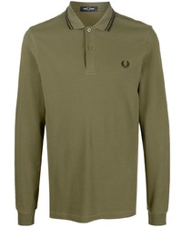 Pull à col polo olive Fred Perry